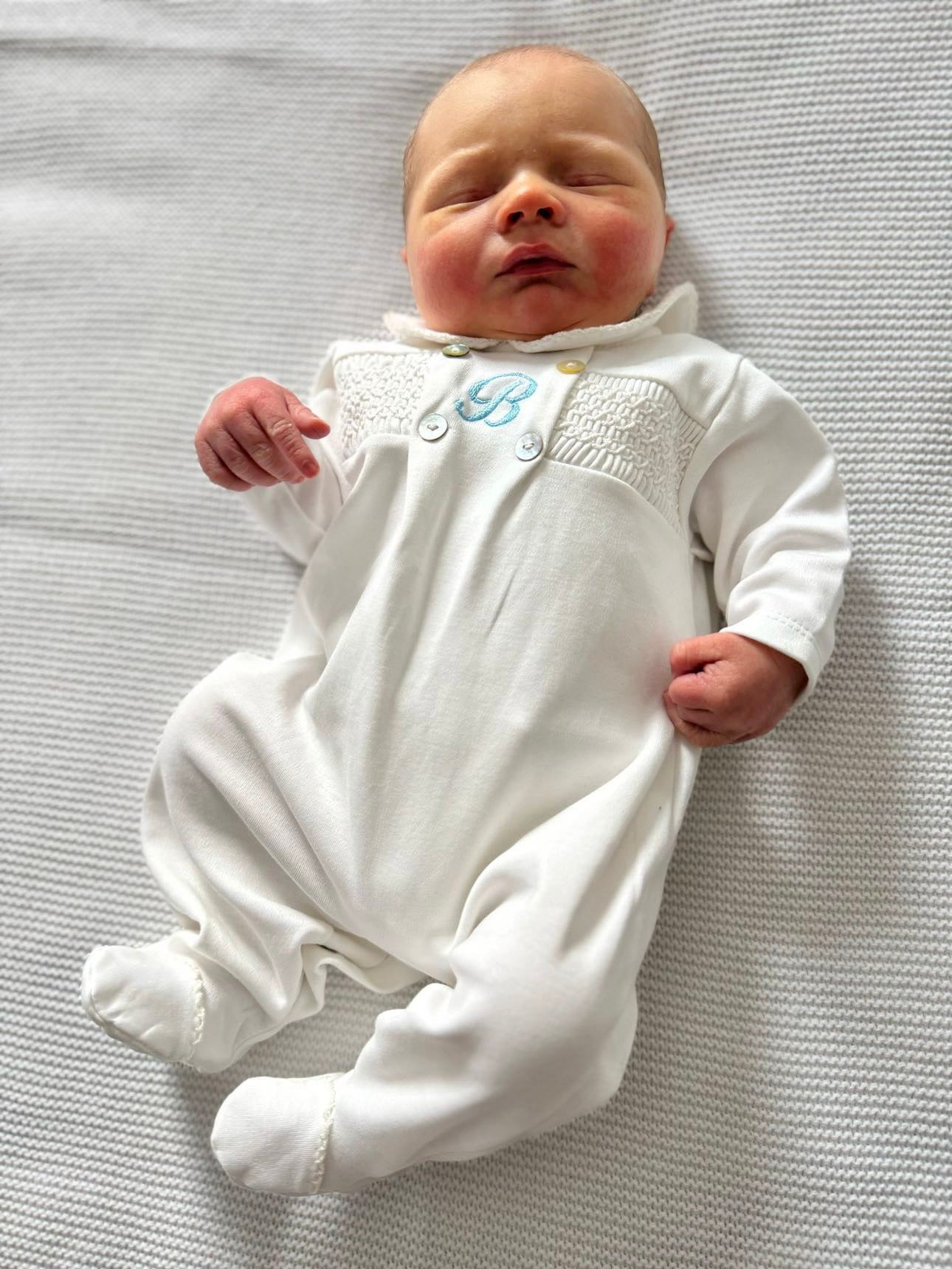 Pearly Smocked Sleepsuit