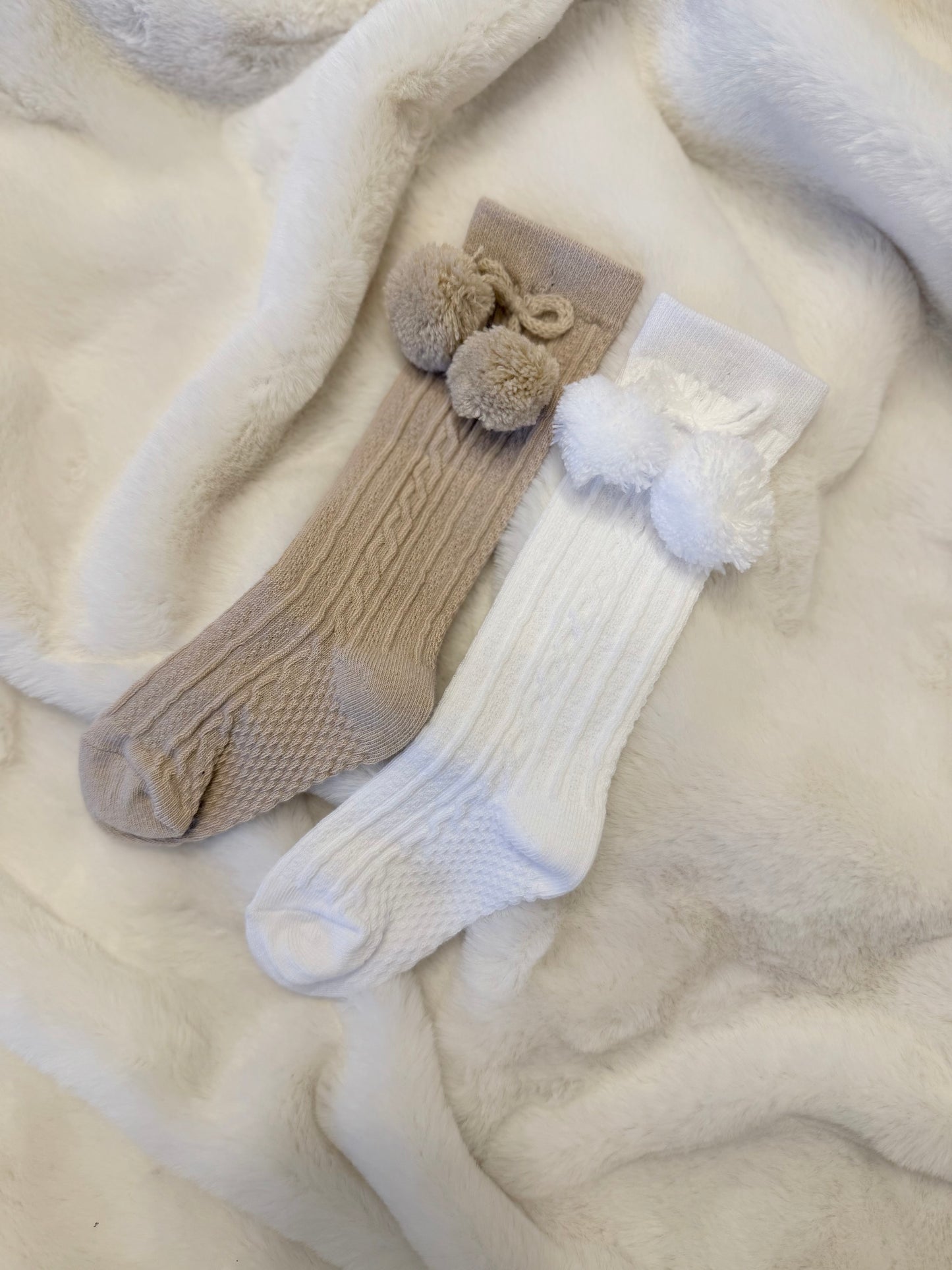 Knee High Pom Pom Socks