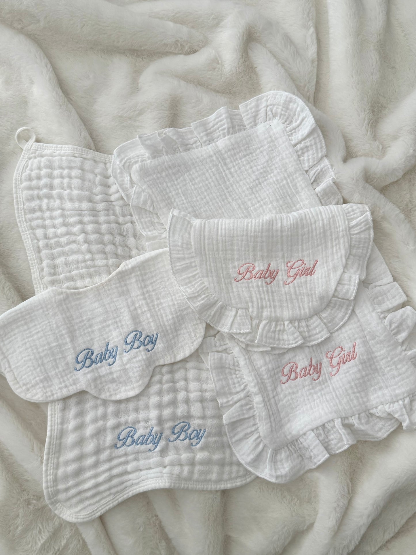 Baby Girl Frill Muslin & Bib Set