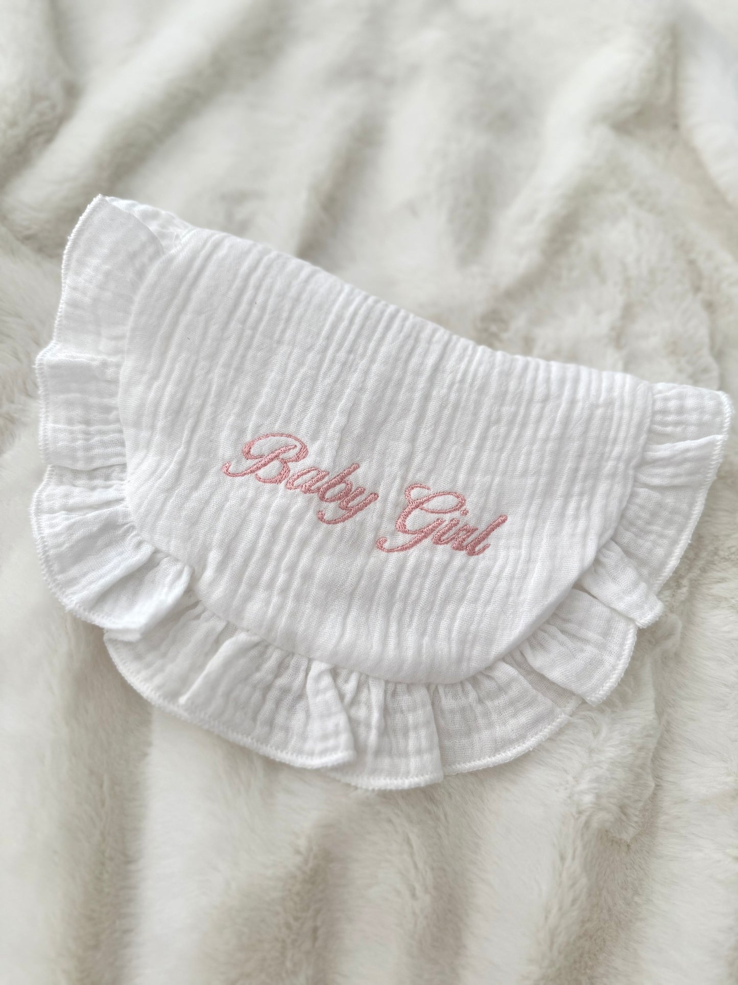 Baby Girl Frill Muslin & Bib Set